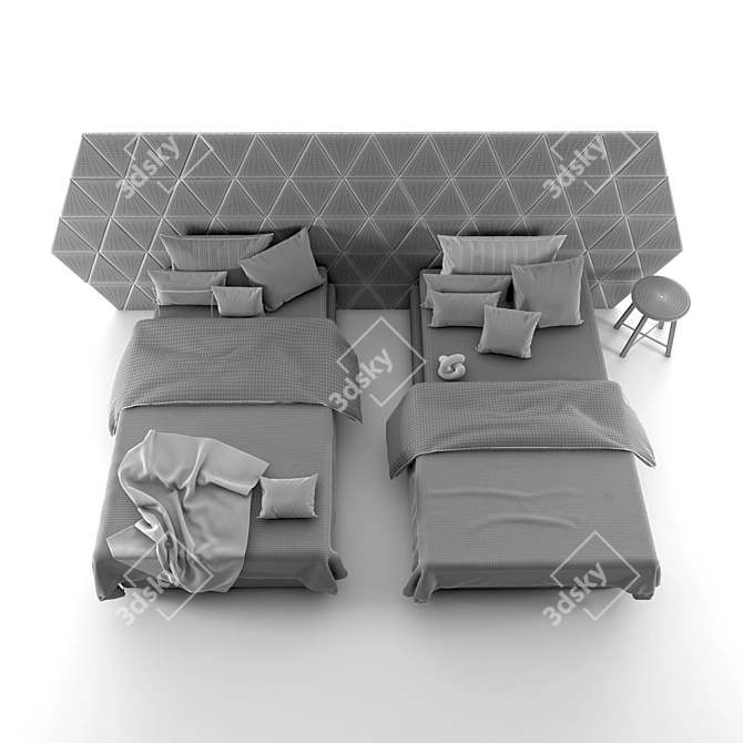Sleek Bed Light Set 3D model image 5