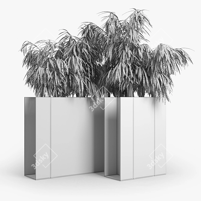 Sleek Sotomon Planter with Trellis 3D model image 4