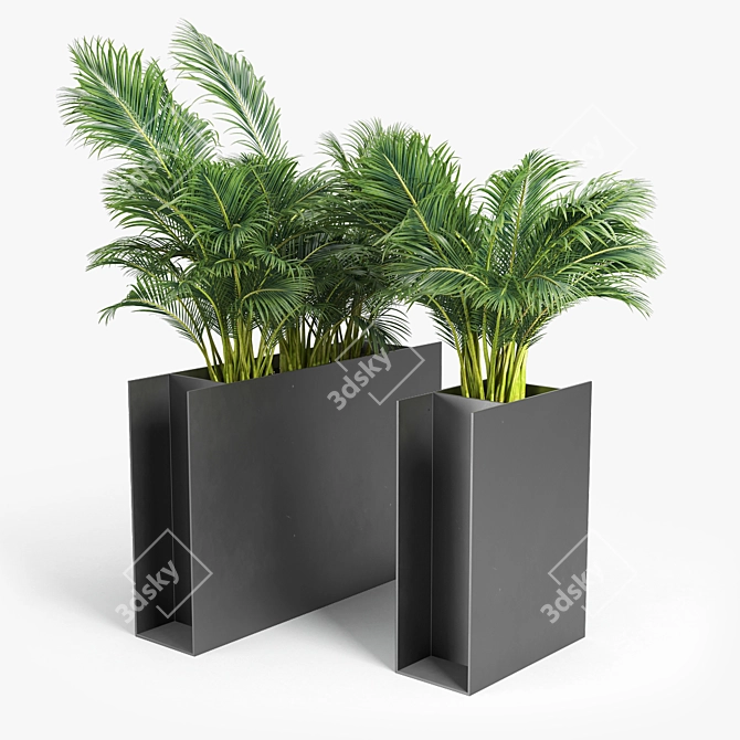 Sleek Sotomon Planter with Trellis 3D model image 6