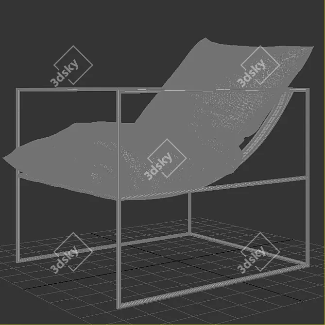 Rustic Leather Sierra Chair 3D model image 4