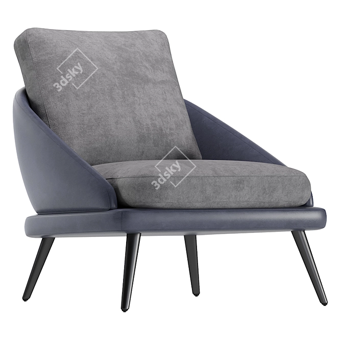 Modern Leather Armchair by Minotti LAWSON 3D model image 5