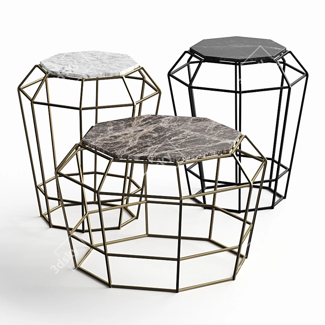 Elegant Sultana Coffee Tables 3D model image 1