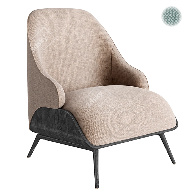 Elegant Lounge Chair: High-quality 3D Model 3D model image 1