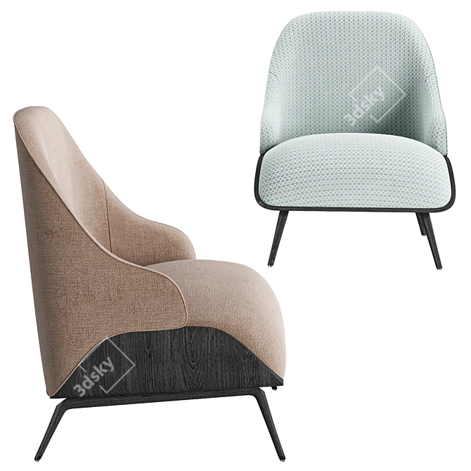 Elegant Lounge Chair: High-quality 3D Model 3D model image 3