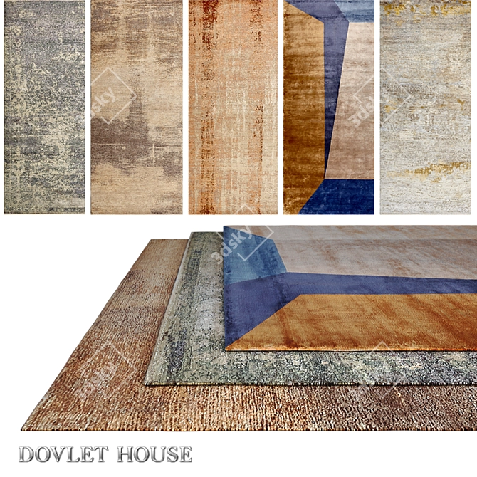 Luxurious Carpets by DOVLET HOUSE (Set of 5) 3D model image 1