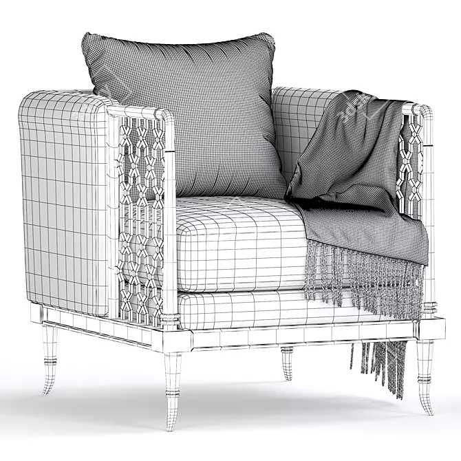 Lattice Luxe Chair: Entertain in Style 3D model image 5