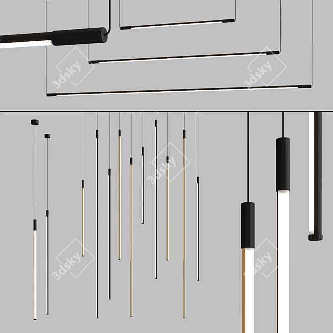 Sleek Lines Pendant Collection 3D model image 1