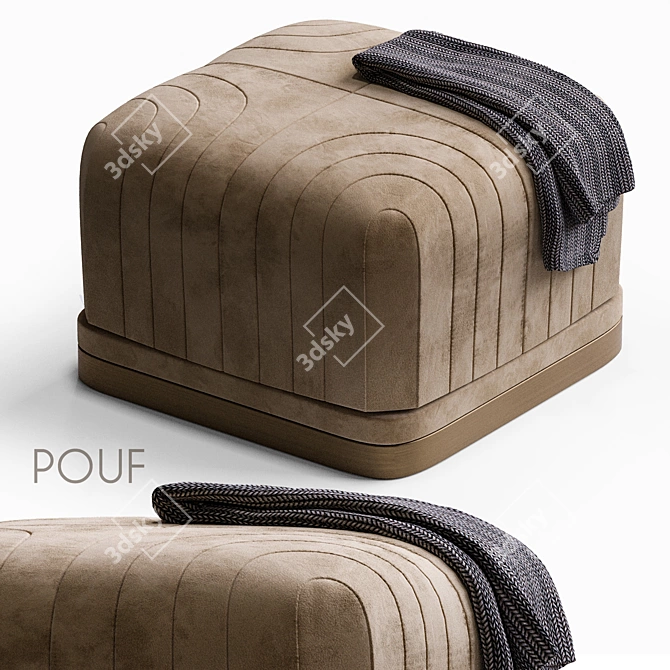 Elegant Pouf Design: Corona Render5 & 3DS Max 2014 3D model image 1