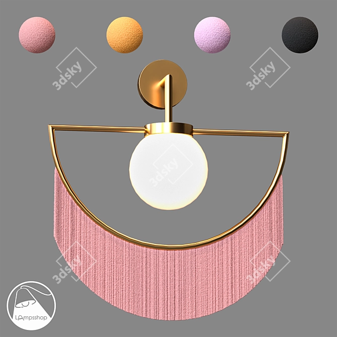 Elegant Purl Orb Sconce 3D model image 1