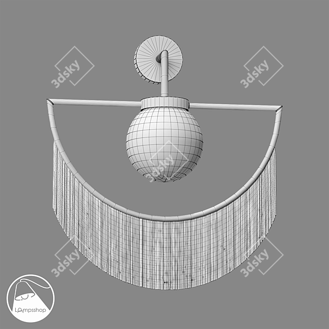 Elegant Purl Orb Sconce 3D model image 2