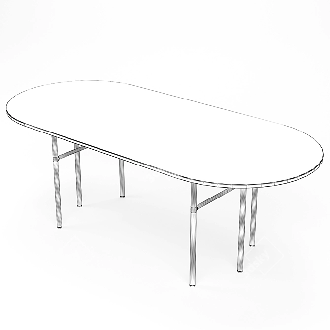 Sleek Modern Dining Set 3D model image 6