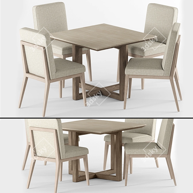 Sleek Claratn Dining Set 3D model image 1