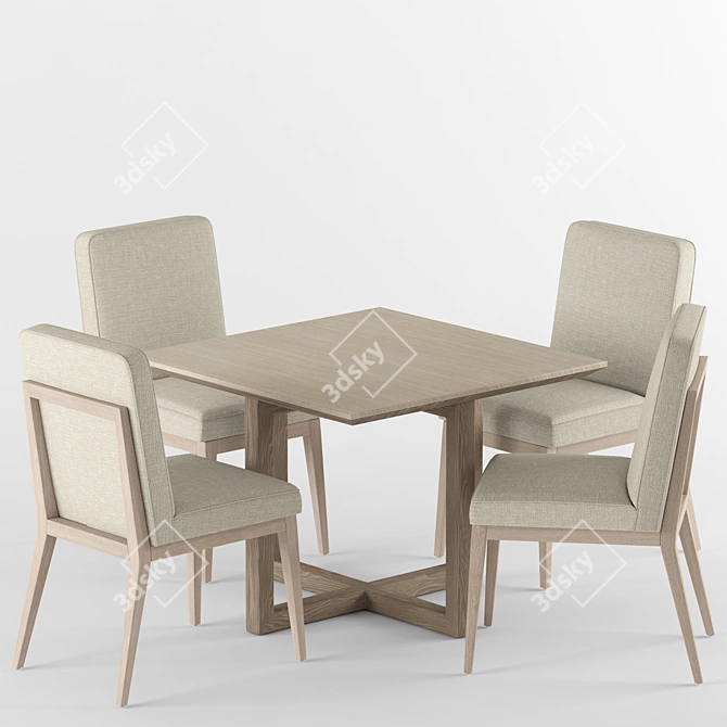 Sleek Claratn Dining Set 3D model image 2