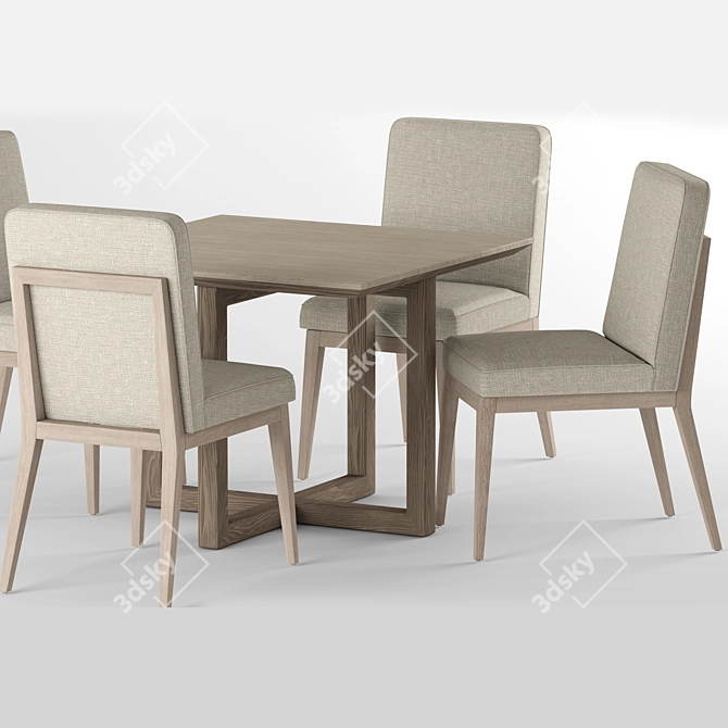 Sleek Claratn Dining Set 3D model image 4