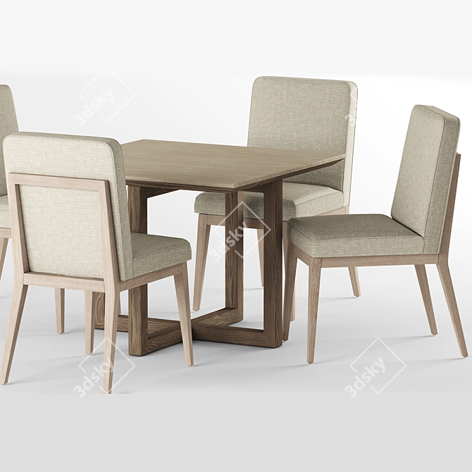 Sleek Claratn Dining Set 3D model image 5