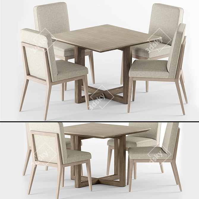 Sleek Claratn Dining Set 3D model image 6