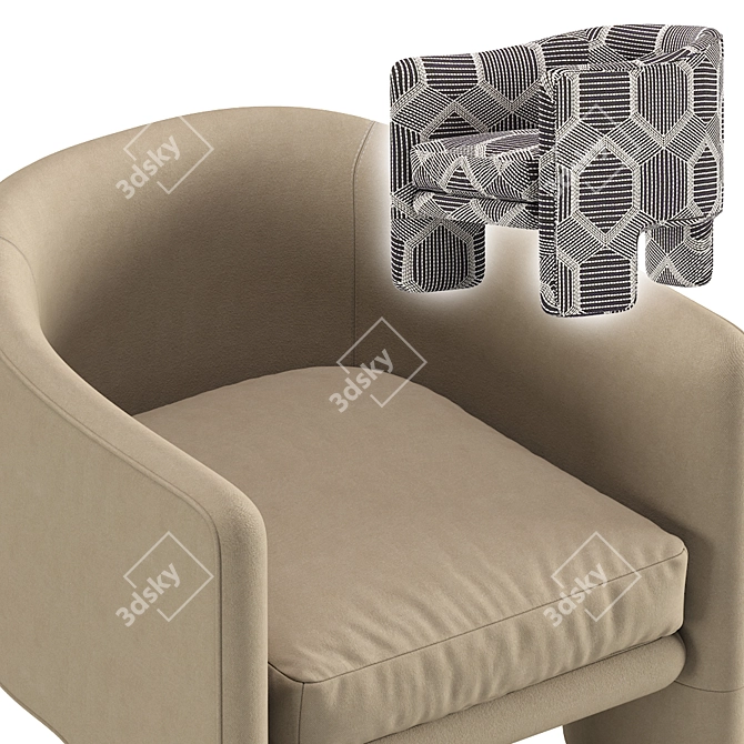 Effie Tripod Chair: Stylish and Compact Seating Solution 3D model image 3