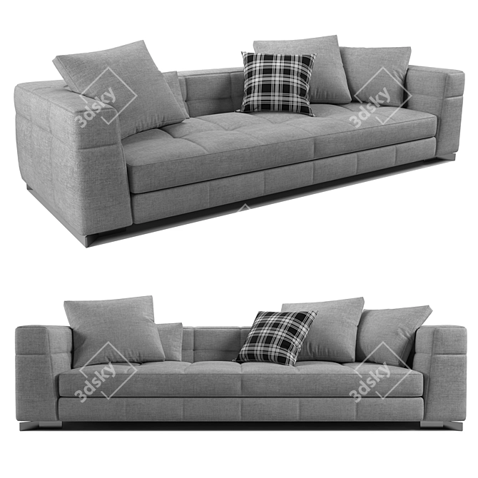 Elegant Minotti Blazer Fabric Sofa 3D model image 1