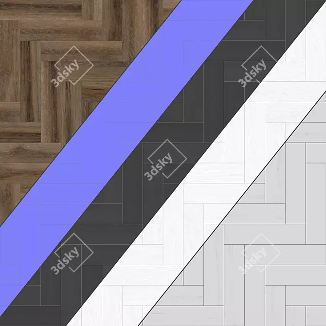 Parquet 64: Standard & Herringbone Patterns, 12 Plank Options 3D model image 4