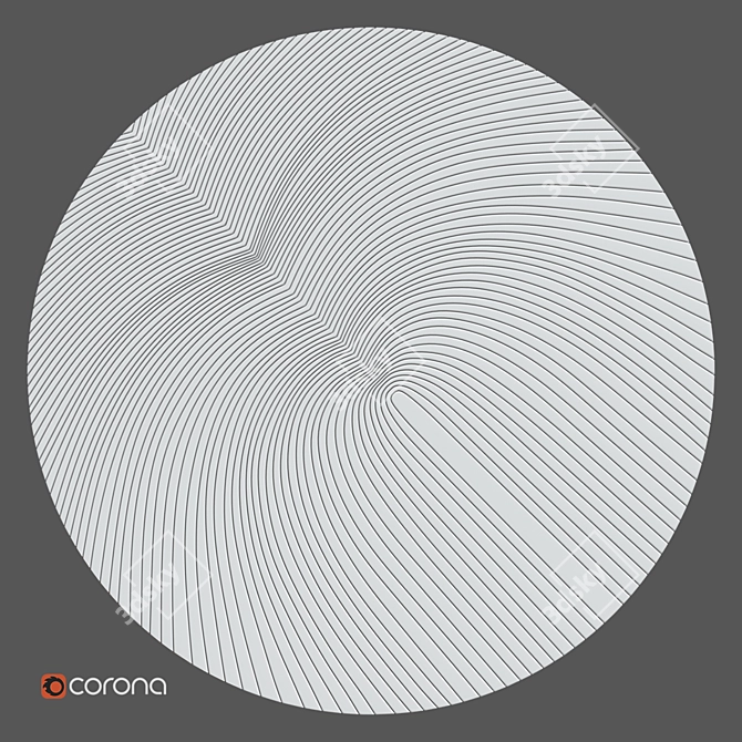 Round Decorative 3D Panel (1.8m Diameter) 3D model image 1