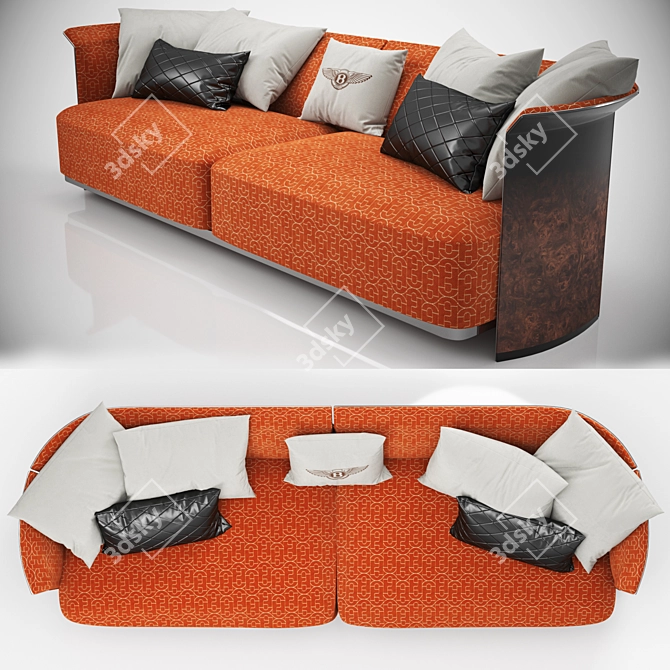 Elegant Bentley Home Ramsey Sofa 3D model image 5