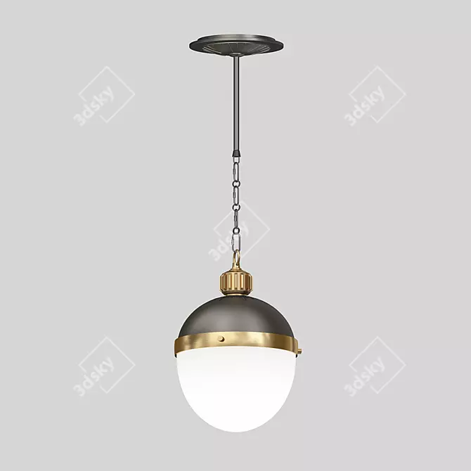 Modern Otis Pendant with Metal and Matte Glass 3D model image 2