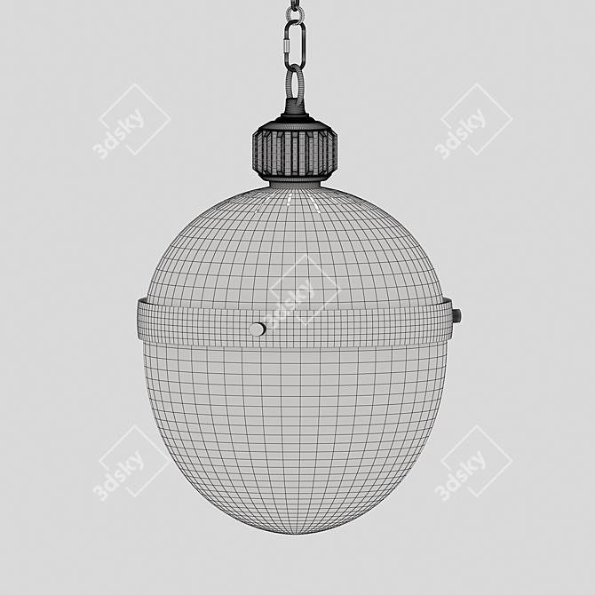 Modern Otis Pendant with Metal and Matte Glass 3D model image 3