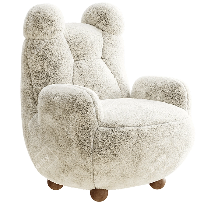 Cozy Comfort: Papa Bear Armchair 3D model image 1