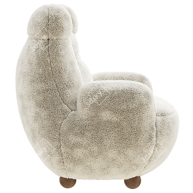 Cozy Comfort: Papa Bear Armchair 3D model image 3