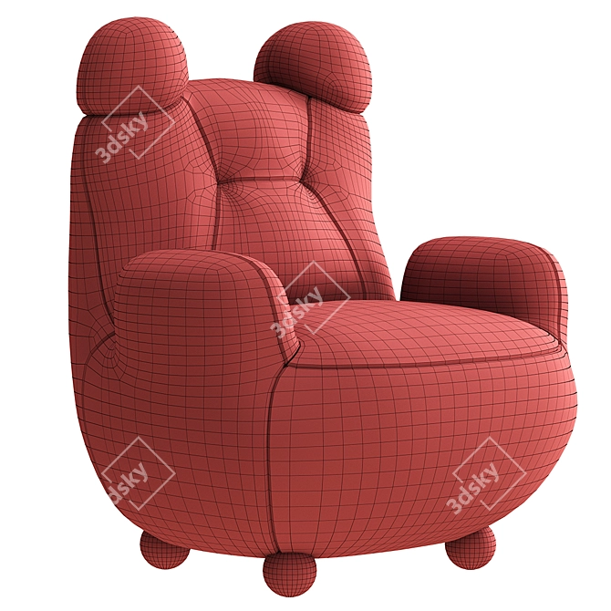 Cozy Comfort: Papa Bear Armchair 3D model image 6