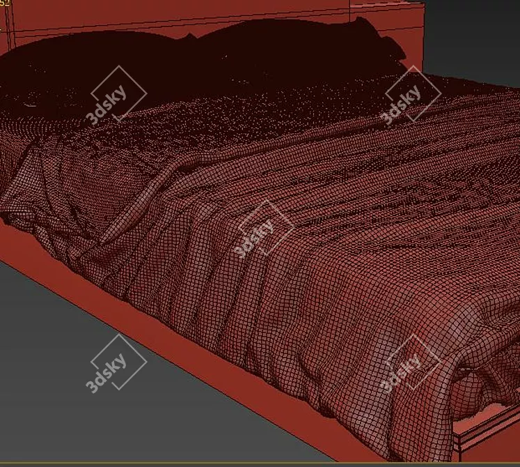 Sleek Modern Bed Design 3D model image 4