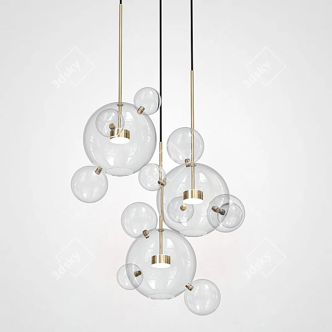 Exquisite Coombes Bolle Chandelier 3D model image 1