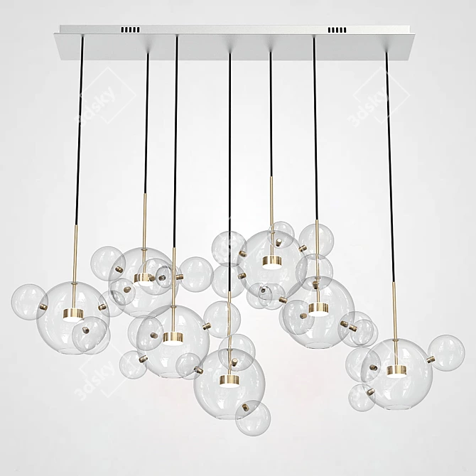 Bubble B Glass Pendant Light 3D model image 1