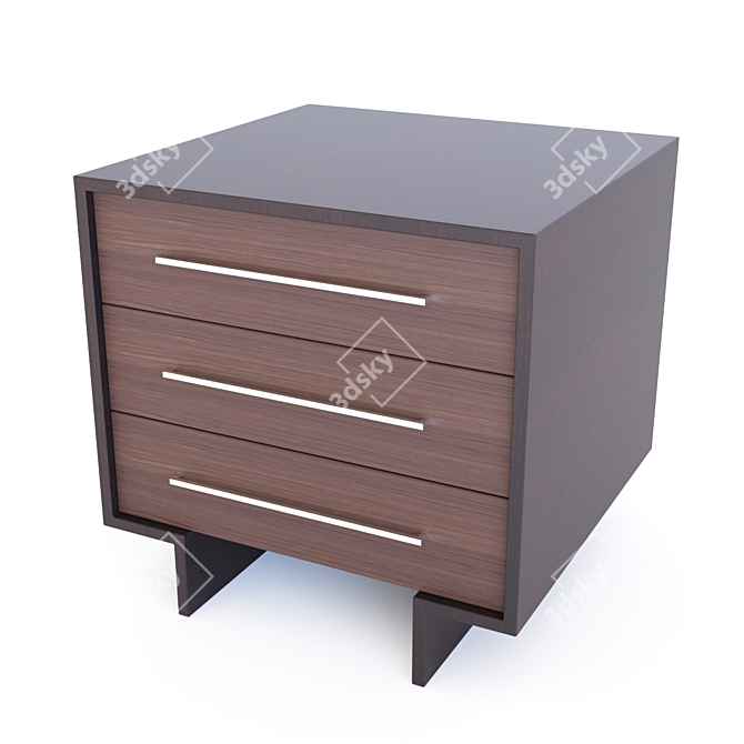 Corona 1.5 Nightstand - Stylish and Compact Bedroom Storage 3D model image 2