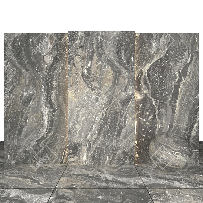 Nebula Gray Marble Slabs 3D model image 1