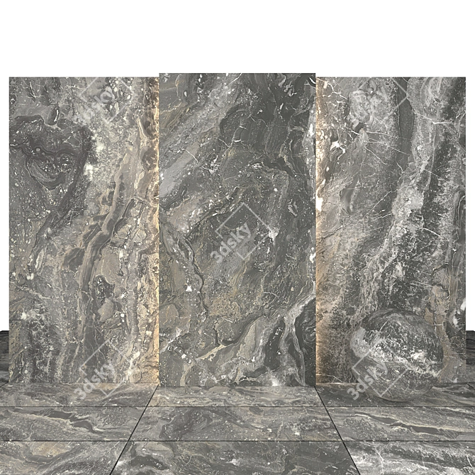 Nebula Gray Marble Slabs 3D model image 2