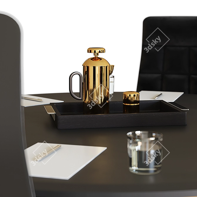 Sleek Circular Meeting Table 3D model image 5