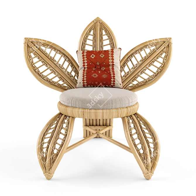 Arya Rattan Chair: Sleek and Stylish Seating 3D model image 2