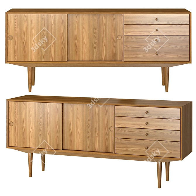 Vintage Quilda Sideboard: Elegant Storage Solution 3D model image 1