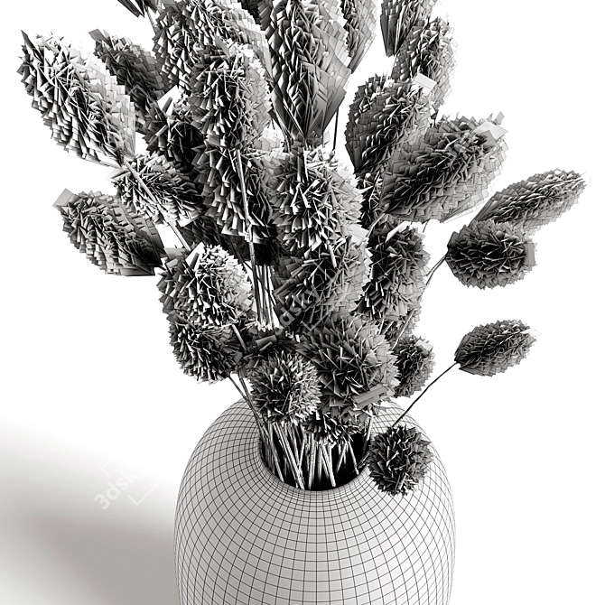 Whimsical Lagurus Bouquet 3D model image 6