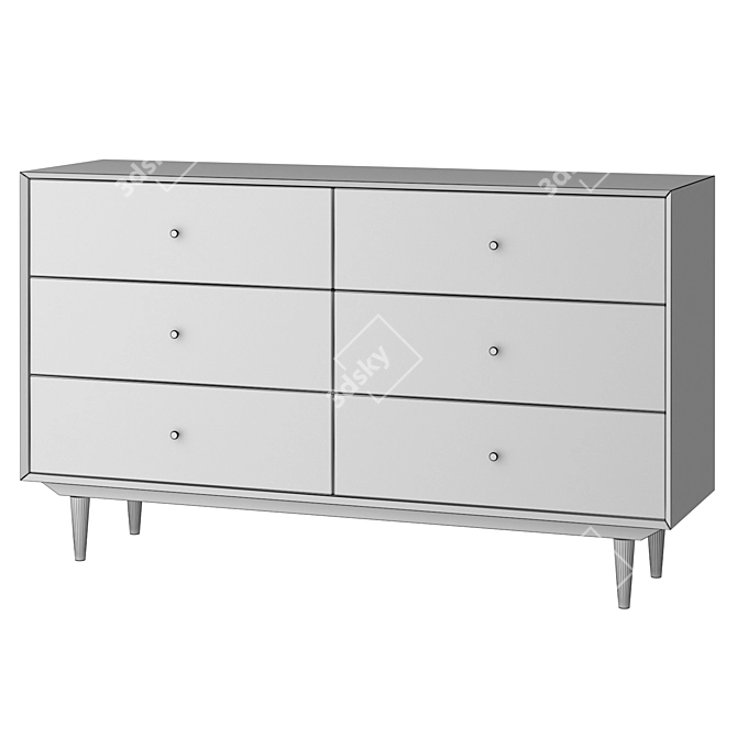 Quilda 6-Drawer Chest - Elegant and Spacious 3D model image 2