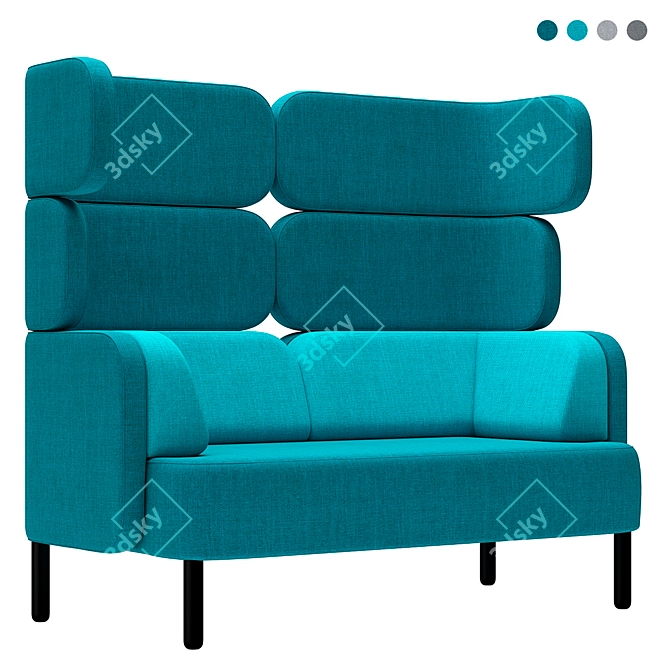 Sleek Comfort: Story High-Back 2-Seater 3D model image 1