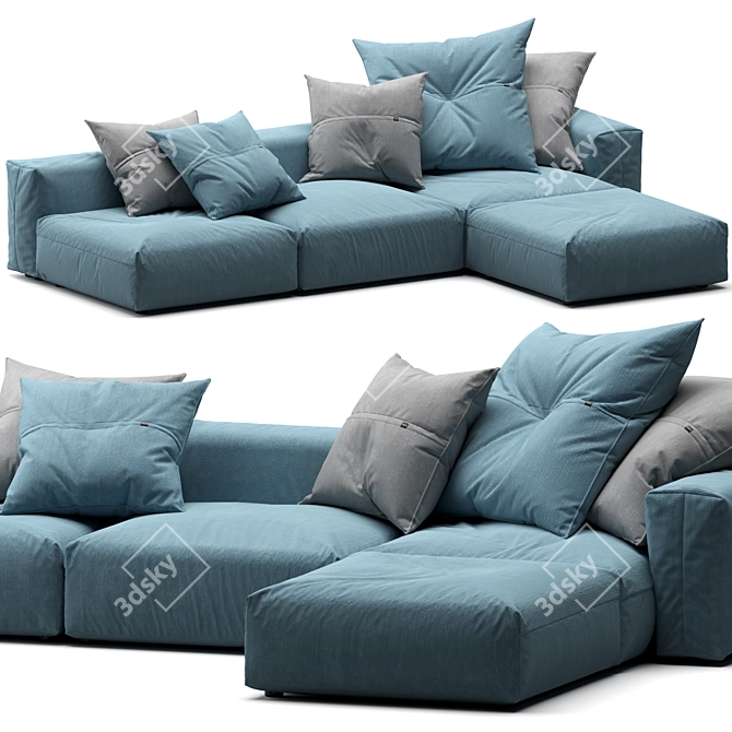 Vetsak Outdoor Grey Sofa 3D model image 2