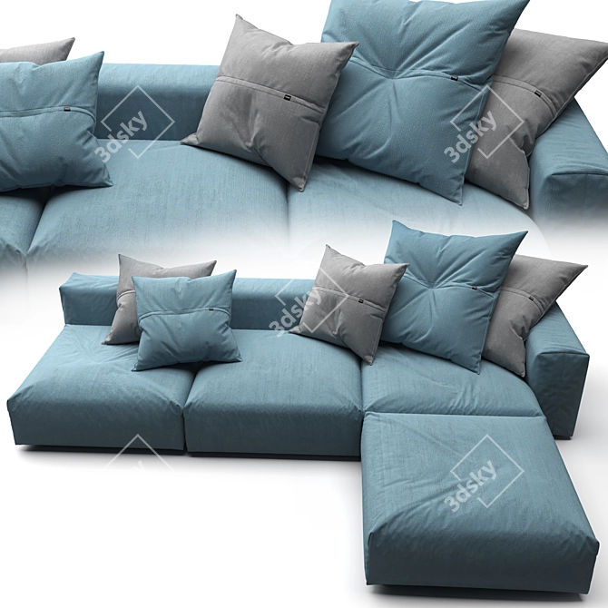 Vetsak Outdoor Grey Sofa 3D model image 4