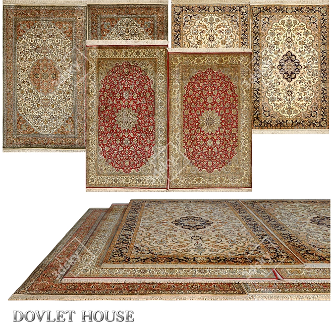 Luxury Silk Double Carpet Set 3D model image 1