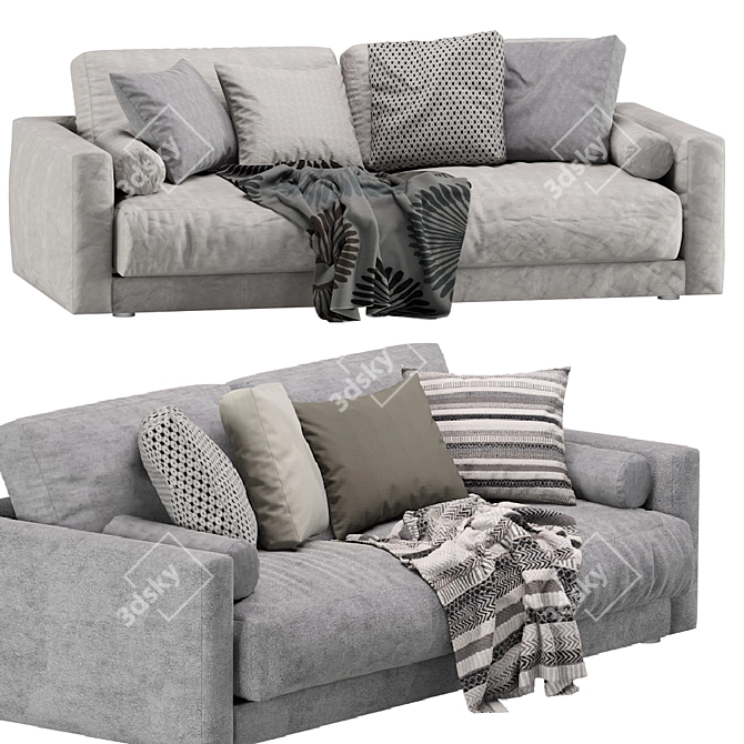 Luxury Blanche Katarina 2-Seater Sofa 3D model image 5