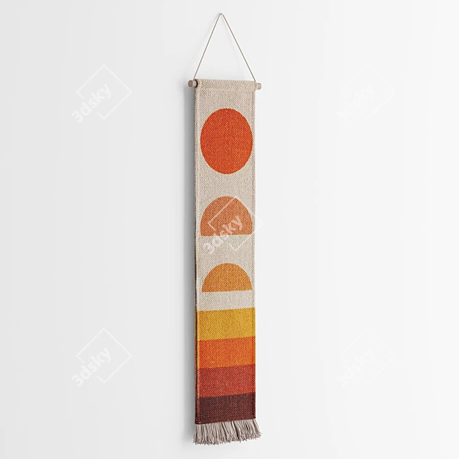 Sunset Tapestry: Abstract Wall Art 3D model image 2