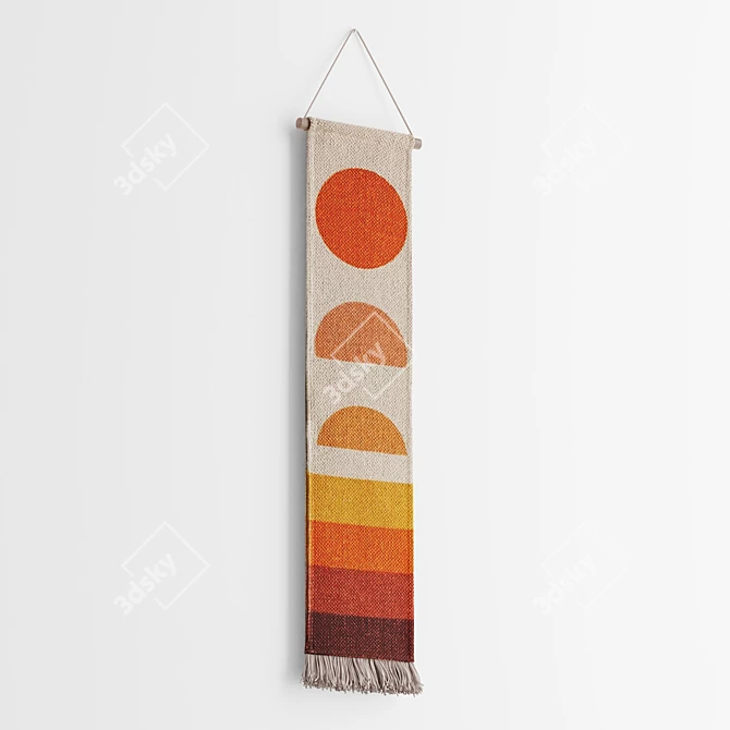 Sunset Tapestry: Abstract Wall Art 3D model image 3