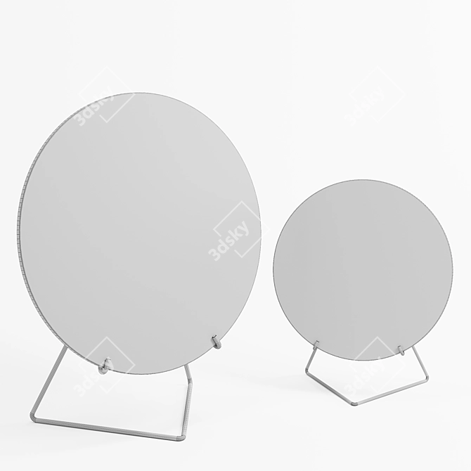 Minimalist Standing Mirrors: Brass & Black 3D model image 3