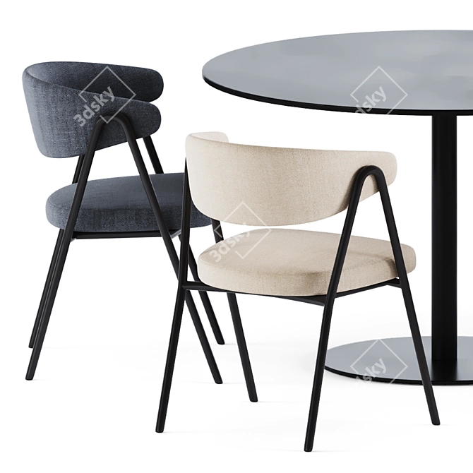 Elegant T-Table Set by Tribu 3D model image 3